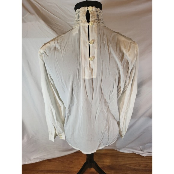 Vtge La Chine Petites Galinda Wang Victorian Edwardian Lace High Neck Ivory... - Picture 5 of 7